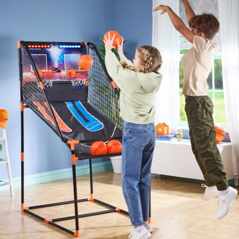 Maszyna Do Koszykówki Obręcz ze światłami LED Arcade Gra Składany 2Graczy Nowe