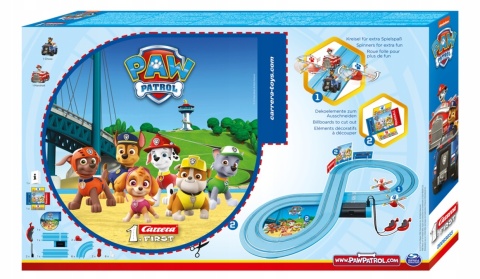 Carrera Tor wyścigowy FIRST PAW Patrol Chase i Marshall On the track UŻYWANY Carrera Tor wyścigowy FIRST PAW Patrol Chase i Marshall On the track UŻYWANY