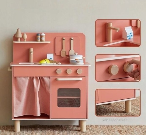 Drewniana kuchnia dla Dzieci z piekarnikiem Giant Bean Play Kitchen Nowy z defektem Drewniana kuchnia dla Dzieci z piekarnikiem Giant Bean Play Kitchen Nowy z defektem