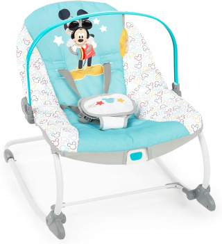 LEŻACZEK DZIECIĘCY DISNEY BABY MYSZKA MICKEY NIEBIESKA Z WIBRACJĄ Używany