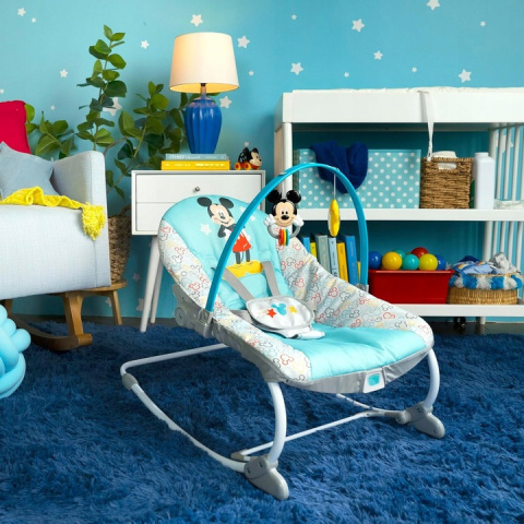 LEŻACZEK DZIECIĘCY DISNEY BABY MYSZKA MICKEY NIEBIESKA Z WIBRACJĄ Używany LEŻACZEK DZIECIĘCY DISNEY BABY MYSZKA MICKEY NIEBIESKA Z WIBRACJĄ Używany