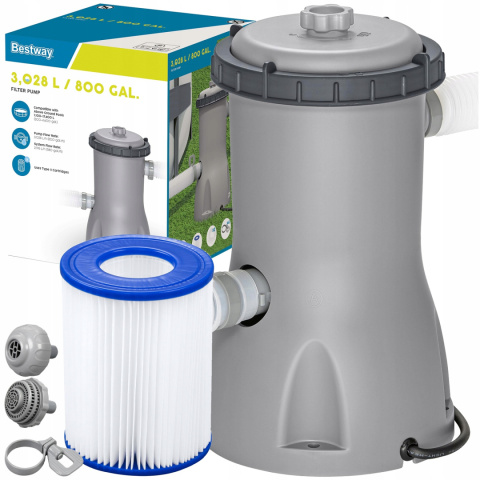 Pompa basenowa z filtrem Bestway 58386 3028l/h PO ZWROCIE Pompa basenowa z filtrem Bestway 58386 3028l/h PO ZWROCIE