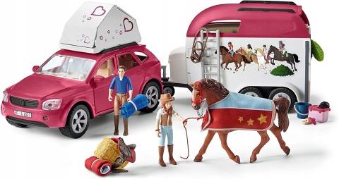 Samochód z przyczepą dla konia Schleich Horse Club Adventures Trailer POWYSTAWOWY Samochód z przyczepą dla konia Schleich Horse Club Adventures Trailer POWYSTAWOWY