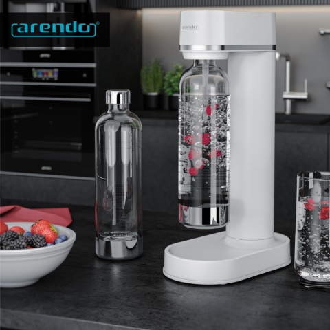 Saturator wody gazowanej Soda Maker 2 CO2 Arendo 2x butelka 850ml Biały NOWY Saturator wody gazowanej Soda Maker 2 CO2 Arendo 2x butelka 850ml Biały NOWY