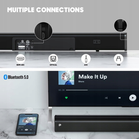 Soundbar PHEANOO P27 120W Powystawowy Soundbar PHEANOO P27 120W Powystawowy