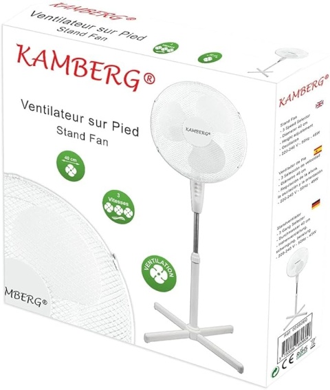 Wentylator podłogowy KAMBERG 8060 45 W biały POWYSTAWOWY Wentylator podłogowy KAMBERG 8060 45 W biały POWYSTAWOWY