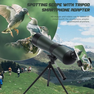 5485 MONOKULAR BOSSDUN 25-75 x 70 luneta HD BAK4 FMC + STATYW + UCHWYT Zielona