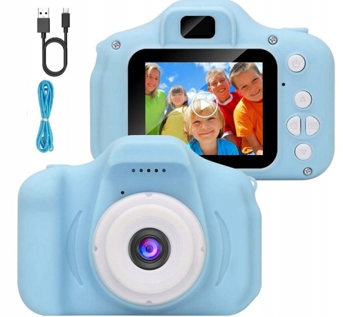 APARAT CYFROWY KAMERA DLA DZIECI HD 1080 ZDJECIA FILMY GRY NIEBIESKI