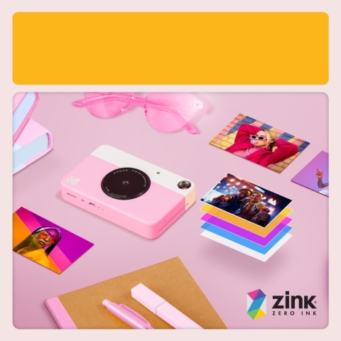 Aparat Błyskawiczny Polaroid Kodak PRINTOMATIC Różowy PO ZWROCIE