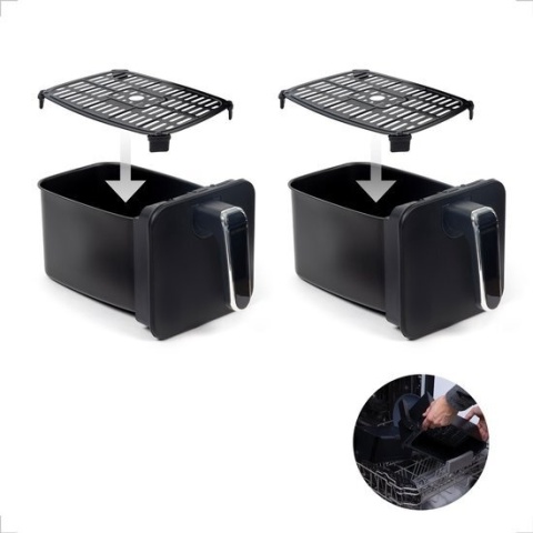 BluMill Airfryer XXL 8L - Podwójna Komora, ekran dotykowy, 1700W NOWY