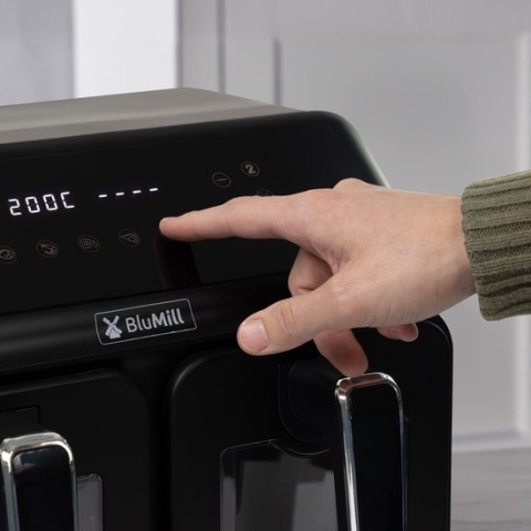 BluMill Airfryer XXL 8L - Podwójna Komora, ekran dotykowy, 1700W NOWY