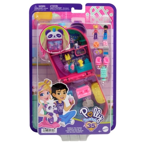 Figurki Polly Pocket Bubble Tea Panda zestaw kompaktowy POWYSTAWOWY