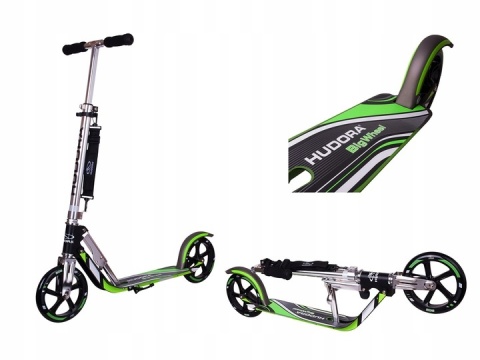 Hulajnoga Hudora Składana Big Wheel GS 205 zielony 2 kółka POWYSTAWOWY Hulajnoga Hudora Składana Big Wheel GS 205 zielony 2 kółka POWYSTAWOWY