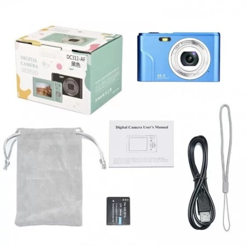 INF Aparat cyfrowy 1080P 48 megapikseli z 16-krotnym zoomem NIEBIESKI Nowy