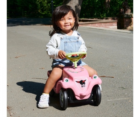 Jeździk Pchacz Autko BIG BOBBY CAR CLASSIC Samochodzik Flower różowy POWYSTAWOWY