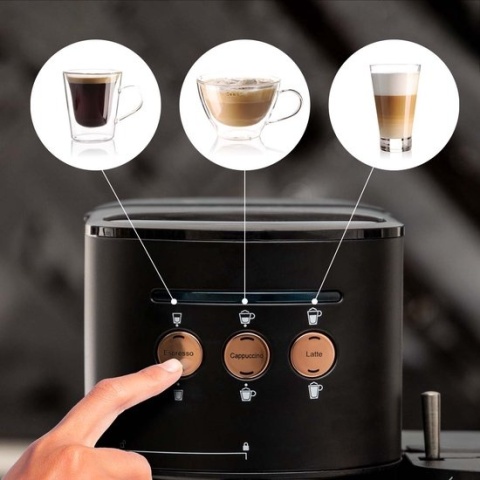 Kolbowy ekspres ciśnieniowy BluMill Caffee machine 1470 W czarny/ miedź Po zwrocie