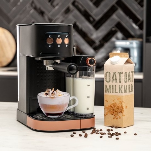 Kolbowy ekspres ciśnieniowy BluMill Caffee machine 1470 W czarny/ miedź Po zwrocie