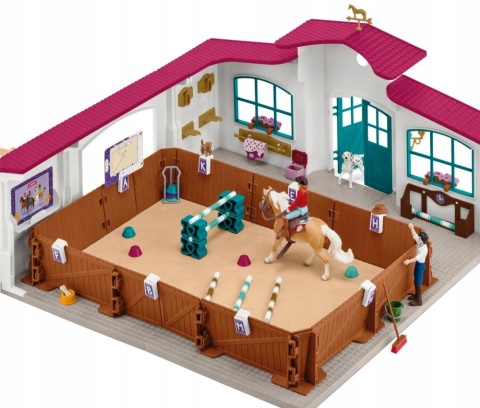 SCHLEICH HORSE CLUB Arena jeździecka dla koni + akcesoria 42639 POWYSTAWOWY