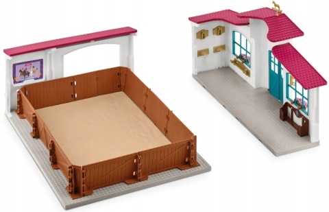 SCHLEICH HORSE CLUB Arena jeździecka dla koni + akcesoria 42639 POWYSTAWOWY