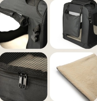Transporter dla psa kota Dibea czarny L 70 cm x 52 cm 50 cm NOWE