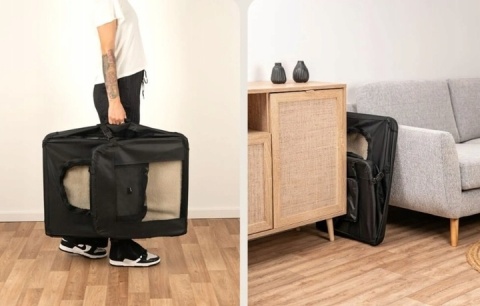 Transporter dla psa kota Dibea czarny L 70 cm x 52 cm 50 cm NOWE