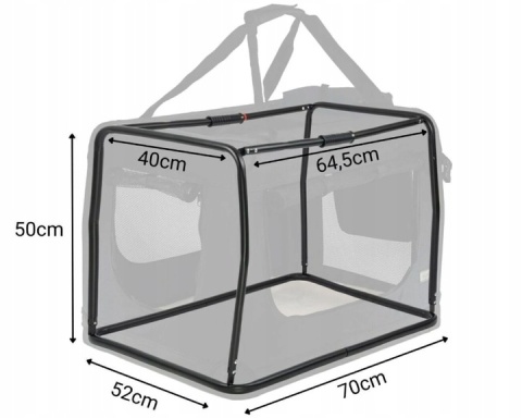 Transporter dla psa kota Dibea czarny L 70 cm x 52 cm 50 cm NOWE