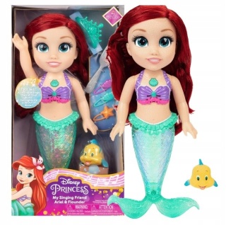 DISNEY LALKA SYRENKA ARIELKA lalka muzyczna 35cm + akcesoria POWYSTAWOWA