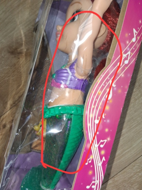 DISNEY LALKA SYRENKA ARIELKA lalka muzyczna 35cm + akcesoria POWYSTAWOWA