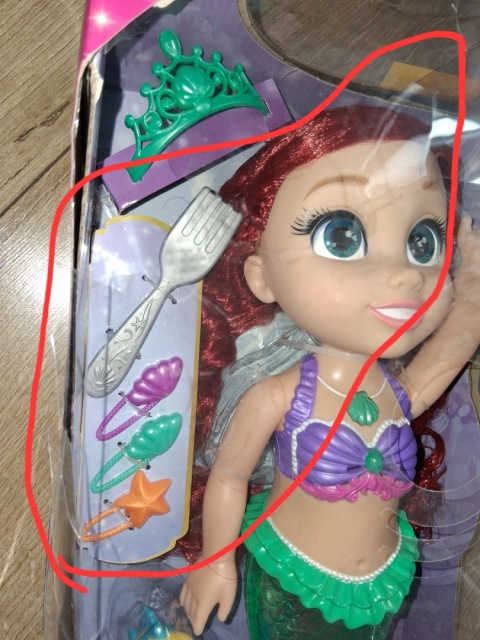 DISNEY LALKA SYRENKA ARIELKA lalka muzyczna 35cm + akcesoria POWYSTAWOWA