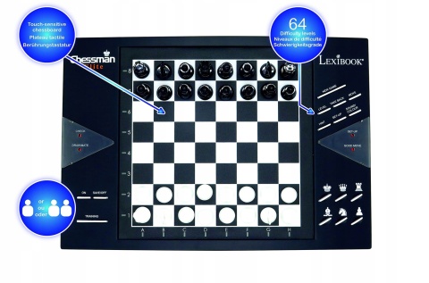Interaktywne Szachy Elektroniczne LEXIBOOK 64 poziomy trudności diody LED POWYSTAWOWY