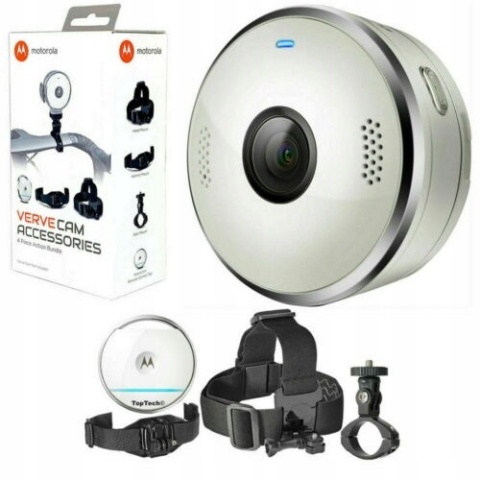 Kamera przenośna VerveCam+ Motorola 6 akcesoriów w zestawie NOWY