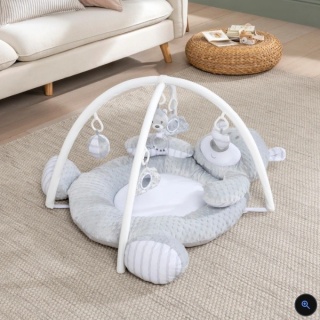 Leżanka Mata do Zabawy Pluszowy miś Baby Gym Szary dla niemowląt PO ZWROCIE