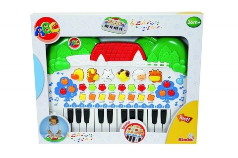 Pianinko Keyboard Dla Dzieci Simba ABC 28 x 39 cm ANGIELSKI UŻYWANY