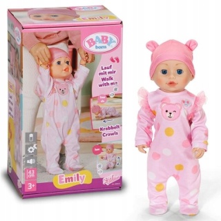 BABY born Interaktywna Lalka EMILY Walk with Me 43 cm nauka chodzenia NOWY