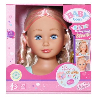 Baby Born Princess Głowa do Stylizacji Czesania Starsza siostra NOWY