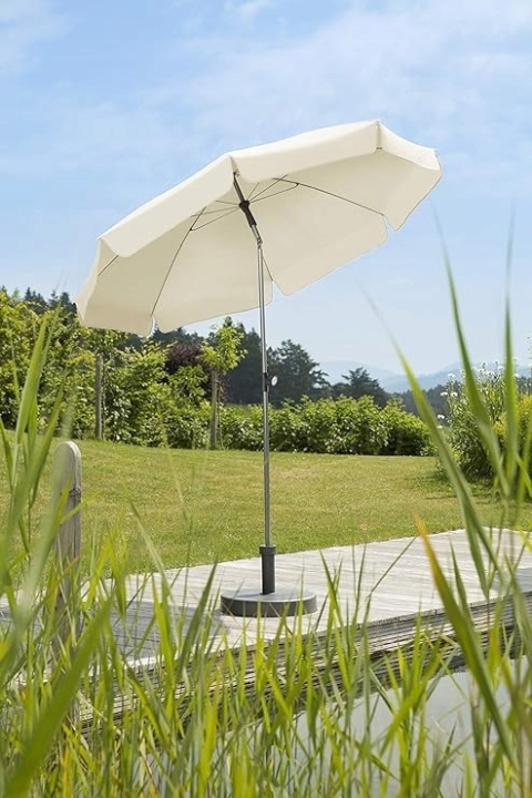 Parasol klasyczny Schneider Locarno beżowy 200 x 200 x 220 cm POWYSTAWOWY