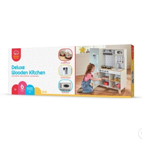 Drewniana kuchnia dziecięca Kitchen Corner z oświetleniem i dźwiękiem NOWY