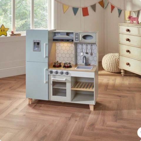 Drewniana kuchnia dziecięca Kitchen Corner z oświetleniem i dźwiękiem NOWY