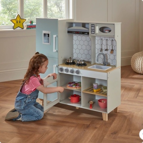 Drewniana kuchnia dziecięca Kitchen Corner z oświetleniem i dźwiękiem NOWY