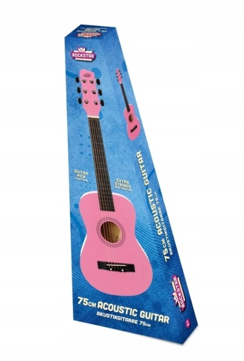 Gitara 75 cm Rockstar różowa