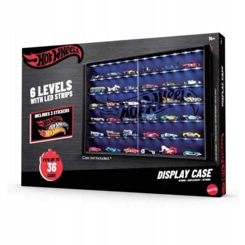 Hot Wheels 6-poziomowa Gablota z oświetleniem LED na 36 samochodów PO ZWROCIE