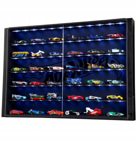 Hot Wheels 6-poziomowa Gablota z oświetleniem LED na 36 samochodów PO ZWROCIE