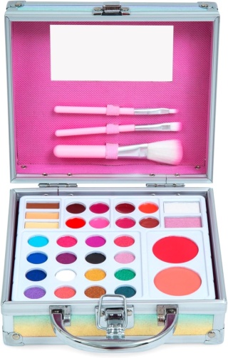 Kosmetyczny Zestaw Walizka z cieniami do powiek szminkami MYA Cosmetics NOWY