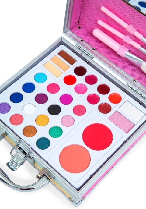 Kosmetyczny Zestaw Walizka z cieniami do powiek szminkami MYA Cosmetics NOWY
