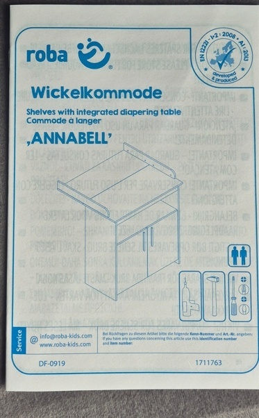 Przewijak Roba Annabell z drzwiami, biały Nowy z defektem