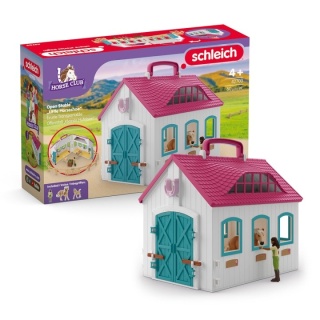 Schleich 42703 Otwarta przenośna stajnia mała podkowa Horse Club konie