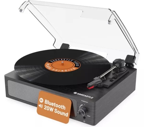 Gramofon Oakcastle TT100 Turntable Bluetooth 5.0 AUX i RCA czarny