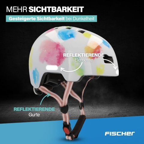 Kask rowerowy Fischer BMX z lampką LED XS/S, 48-54 cm Nowy