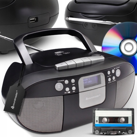 RADIOODTWARZACZ RADIO DAB+/FM CD USB MP3 AUX KASETA Powystawowy