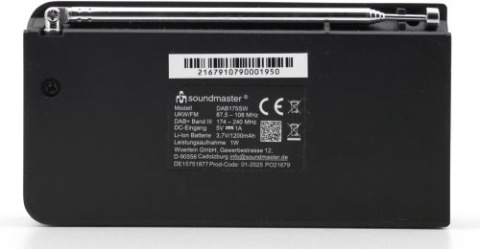 Radio sieciowo-bateryjne FM Soundmaster DAB175SW